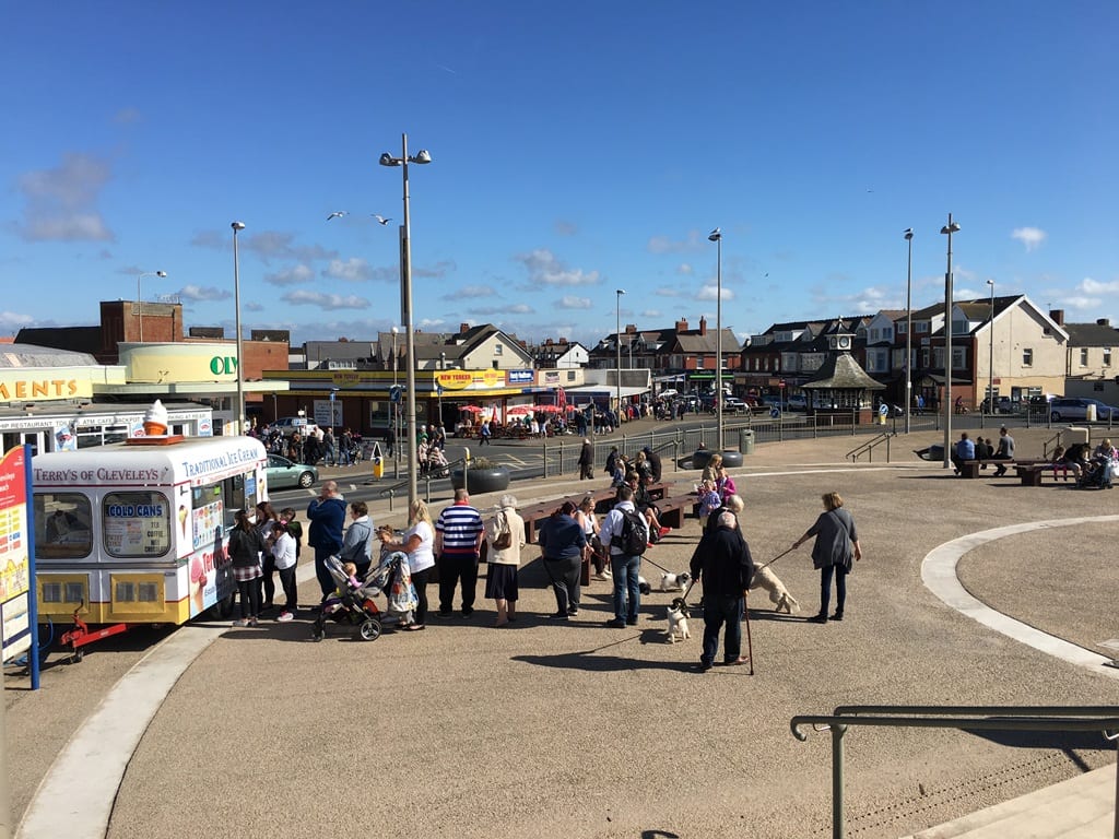 Queueing for ice cream on Cleveleys seafront