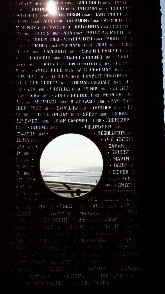 Through the shipwreck statue by Karen Tickner