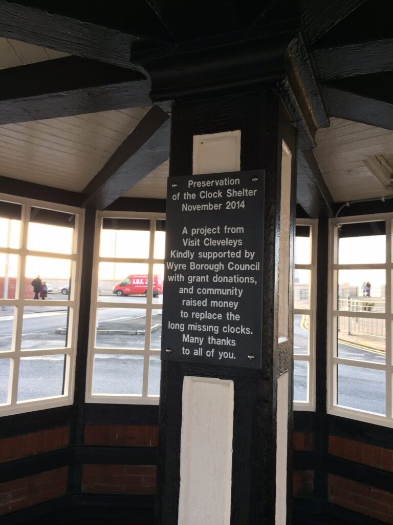 The plaque inside to mark the completion