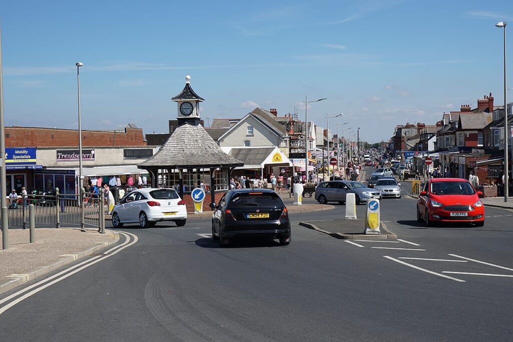 Looking at Cleveleys with your back to the sea