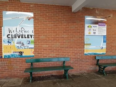 Vandalism at the bus station in February 2019