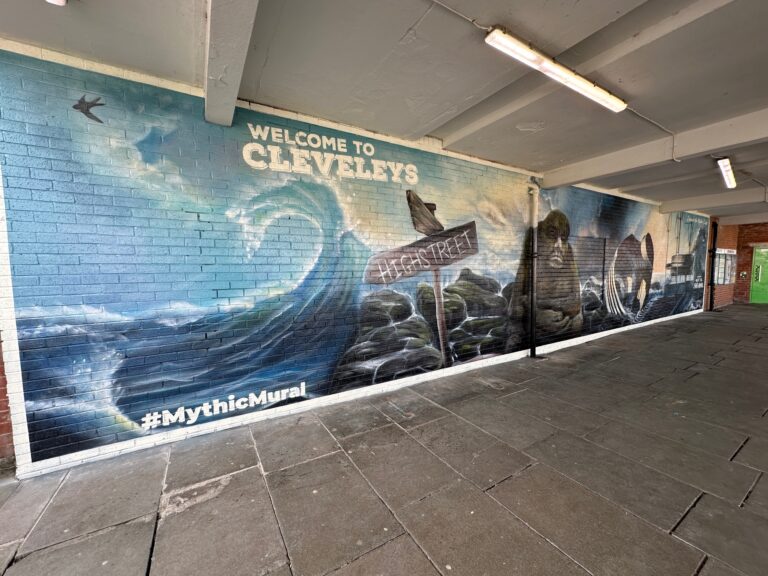 Mythic Coast Mural at Cleveleys bus station